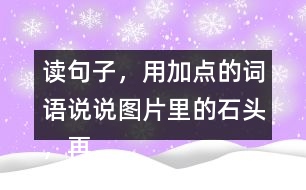 讀句子，用加點的詞語說說圖片里的石頭，再選一張圖片寫下來。
