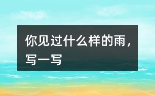 你見過什么樣的雨，寫一寫