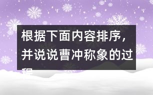 根據(jù)下面內(nèi)容排序，并說說曹沖稱象的過程？