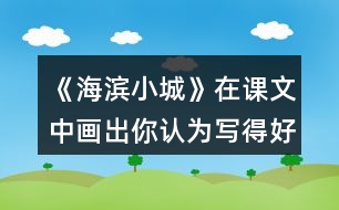 《海濱小城》在課文中畫出你認為寫得好的句子，抄寫下來和同學交流。