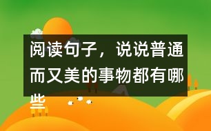 閱讀句子，說說普通而又美的事物都有哪些,小練筆三年級(jí)