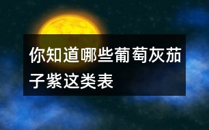 你知道哪些“葡萄灰”“茄子紫”這類表示顏色的詞語嗎？