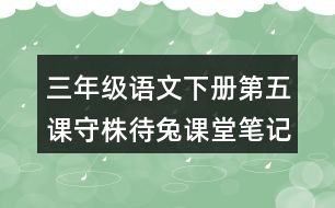 三年級(jí)語(yǔ)文下冊(cè)第五課守株待兔課堂筆記及翻譯