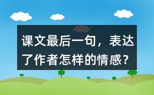 課文最后一句，表達了作者怎樣的情感？