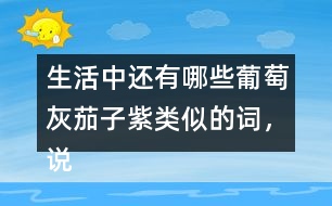 生活中還有哪些葡萄灰茄子紫類似的詞，說一說