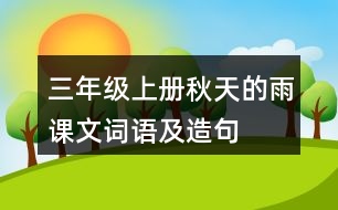 三年級(jí)上冊(cè)秋天的雨課文詞語及造句