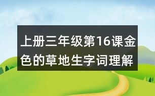 上冊三年級(jí)第16課金色的草地生字詞理解及造句