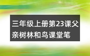 三年級上冊第23課父親、樹林和鳥課堂筆記重難點歸納