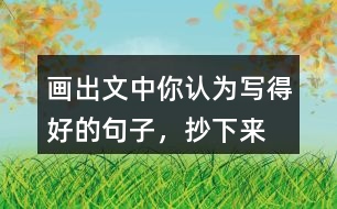 畫出文中你認(rèn)為寫得好的句子，抄下來