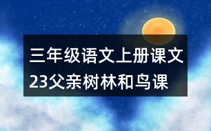 三年級語文上冊課文23父親、樹林和鳥課堂筆記常見多音字