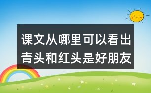 課文從哪里可以看出青頭和紅頭是好朋友？