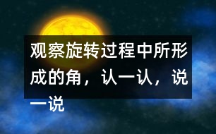 觀察旋轉(zhuǎn)過程中所形成的角，認(rèn)一認(rèn)，說一說，你發(fā)現(xiàn)了什么？