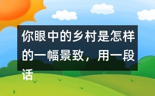 你眼中的鄉(xiāng)村是怎樣的一幅景致，用一段話寫下來