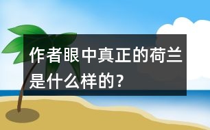作者眼中“真正的荷蘭”是什么樣的？