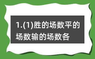 1.(1)勝的場數(shù)、平的場數(shù)、輸?shù)膱鰯?shù)各占總場數(shù)的幾分之幾? (2)用最簡分?jǐn)?shù)表示，說一說你是怎樣約分的。 (3)請你再舉一個例子說明約分的過程，并與同伴交流。