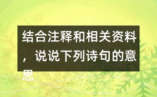 結(jié)合注釋和相關(guān)資料，說說下列詩句的意思，王師北定中原日，家祭無忘告乃翁。