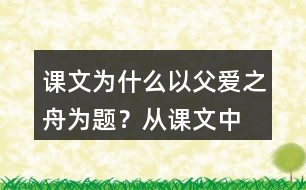 課文為什么以“父愛之舟”為題？從課文中找出相關(guān)的語句說說你的理解。