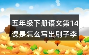 五年級(jí)下冊(cè)語(yǔ)文第14課是怎么寫出刷子李的特點(diǎn)