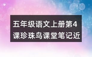 五年級(jí)語文上冊(cè)第4課珍珠鳥課堂筆記近義詞反義詞