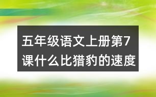 五年級(jí)語(yǔ)文上冊(cè)第7課什么比獵豹的速度更快課堂筆記常見(jiàn)多音字