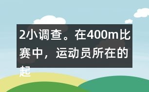 （2）小調(diào)查。在400m比賽中，運(yùn)動(dòng)員所在的起跑線(xiàn)位置是不一樣的，你知道這是為什么嗎？