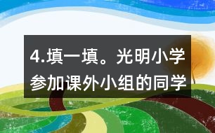 4.填一填。光明小學(xué)參加課外小組的同學(xué)有100人，參加各個(gè)小組的人數(shù)如下表。