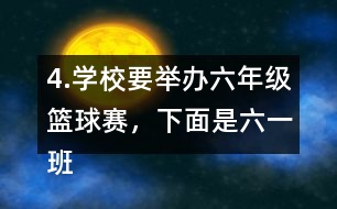 4.學(xué)校要舉辦六年級(jí)籃球賽，下面是六（一）班和了六（二）班代表隊(duì)陣容。