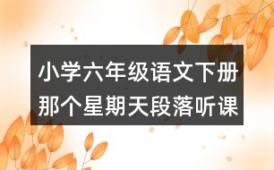 小學(xué)六年級語文下冊那個(gè)星期天段落聽課筆記