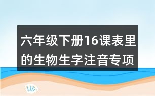 六年級下冊16課表里的生物生字注音專項(xiàng)練習(xí)答案