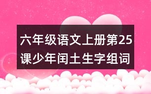 六年級(jí)語文上冊(cè)第25課少年閏土生字組詞及詞語理解