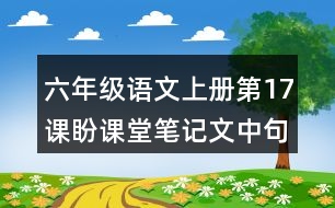 六年級(jí)語(yǔ)文上冊(cè)第17課盼課堂筆記文中句子解析