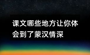 課文哪些地方讓你體會到了“蒙漢情深”？