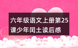 六年級語文上冊第25課少年閏土讀后感