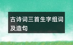 古詩(shī)詞三首生字組詞及造句
