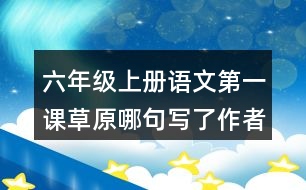 六年級(jí)上冊(cè)語文第一課草原哪句寫了作者的感受?