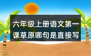 六年級上冊語文第一課草原哪句是直接寫草原景色的？