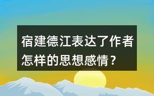 宿建德江表達(dá)了作者怎樣的思想感情？