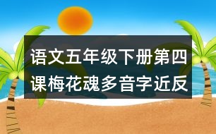 語文五年級(jí)下冊第四課梅花魂多音字近反義詞