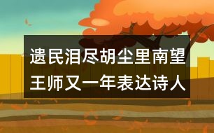 遺民淚盡胡塵里南望王師又一年表達詩人怎樣的情感？