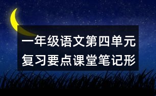 一年級語文第四單元復(fù)習(xí)要點課堂筆記形近字