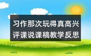 習作：那次玩得真高興評課說課稿教學反思點評