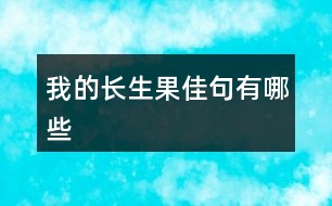 我的長(zhǎng)生果佳句有哪些