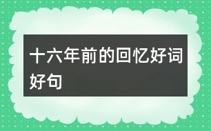 十六年前的回憶好詞好句