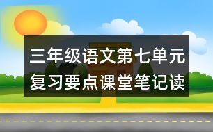 三年級(jí)語(yǔ)文第七單元復(fù)習(xí)要點(diǎn)課堂筆記讀寫(xiě)提示