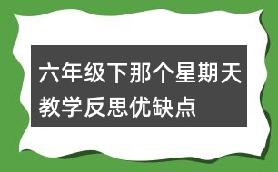 六年級下那個星期天教學(xué)反思優(yōu)缺點(diǎn)