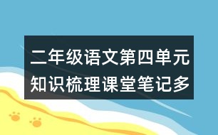 二年級語文第四單元知識梳理課堂筆記多音字
