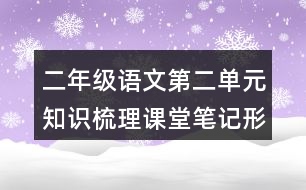 二年級(jí)語(yǔ)文第二單元知識(shí)梳理課堂筆記形近字
