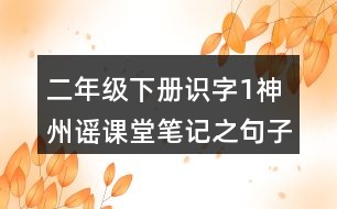 二年級(jí)下冊(cè)識(shí)字1神州謠課堂筆記之句子解析