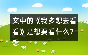 文中的《我多想去看看》是想要看什么？想去做什么？