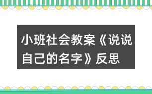 小班社會(huì)教案《說(shuō)說(shuō)自己的名字》反思
